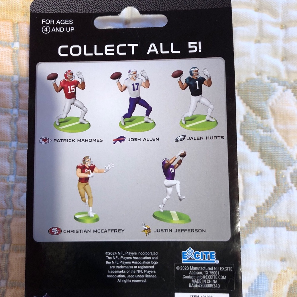 NFL Excite Series 1 Collectible 2.5" Mini Figure CHRISTIAN MCCAFFREY - NEW - Picture 5 of 6